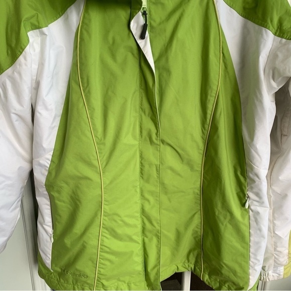 Columbia Core Interchangeable Ski Coat Women Large Green White Sportswear Jacket - Picture 2 of 9